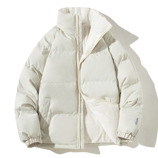 Aspen white color-block winter puffer jacket for cozy seasonal outfits