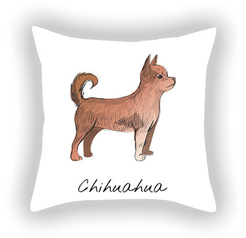 Doggies!  Printed Pillow Cover Short Plush - Cotton and Linen