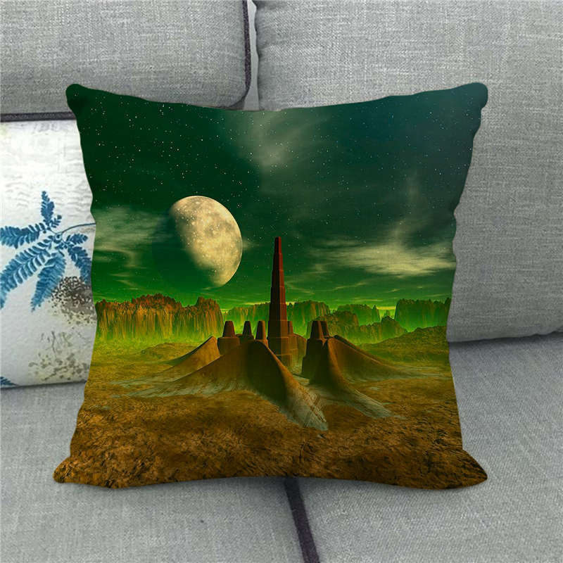 Interstellar Universe Scenery Linen Pillow Cover