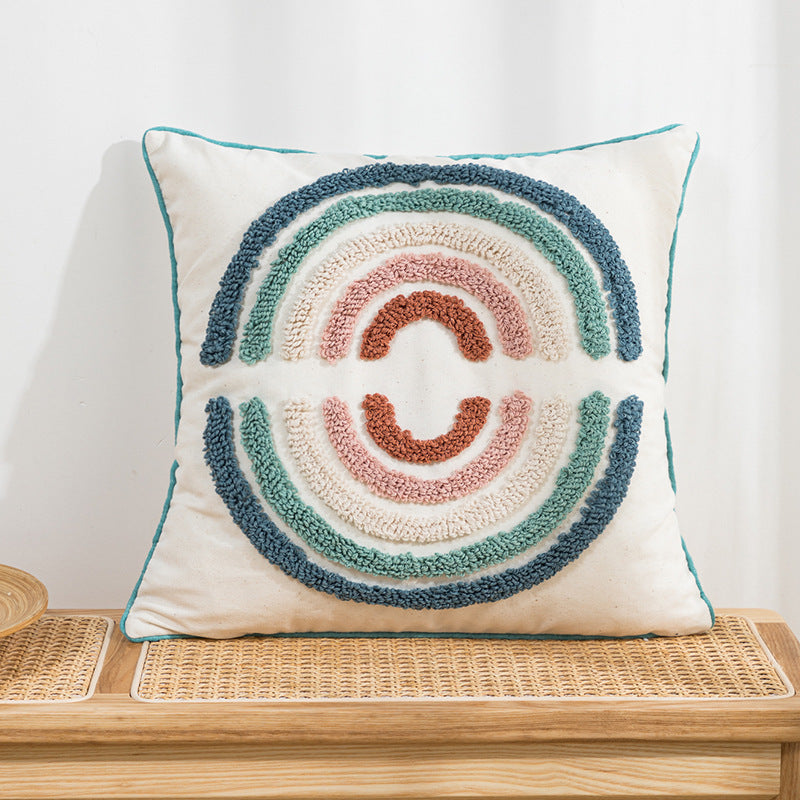 Simple Loop Pile Round Pillow Cover