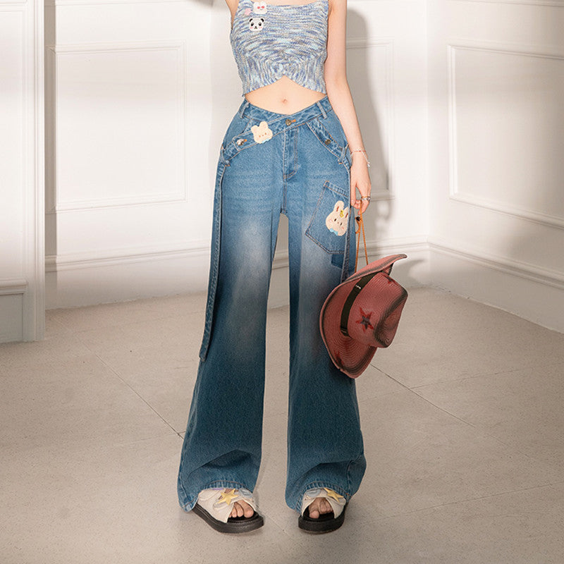 Women's Niche High Waist Wide Leg Jeans