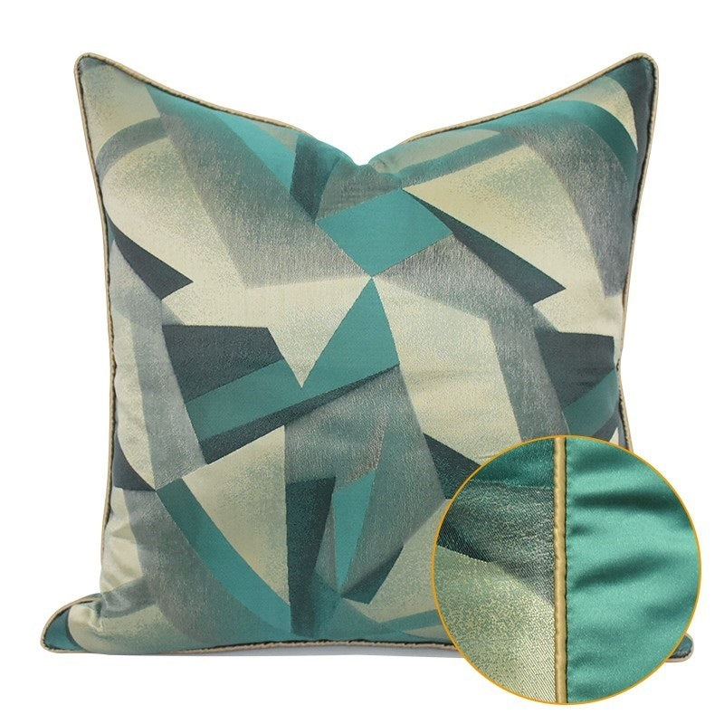 Yellow and Green Geometric Pillow Cover