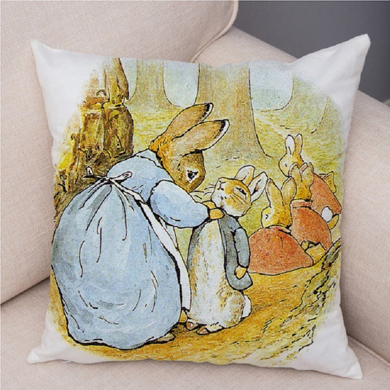 Rabbit Peach Skin Fabric Pillow Cover