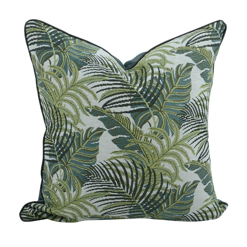 Green Soft Upholstered Fabric Pillow Cover