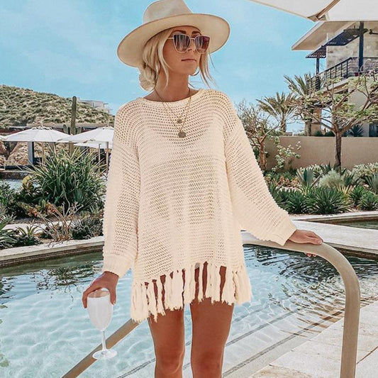The Capri Fringe Knit Cover-Up