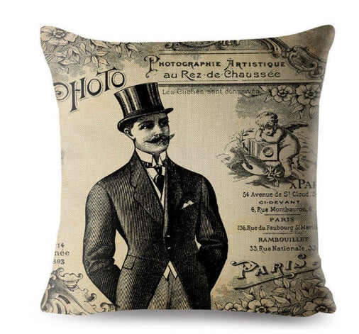 Antique Retro Look Pillow Cover