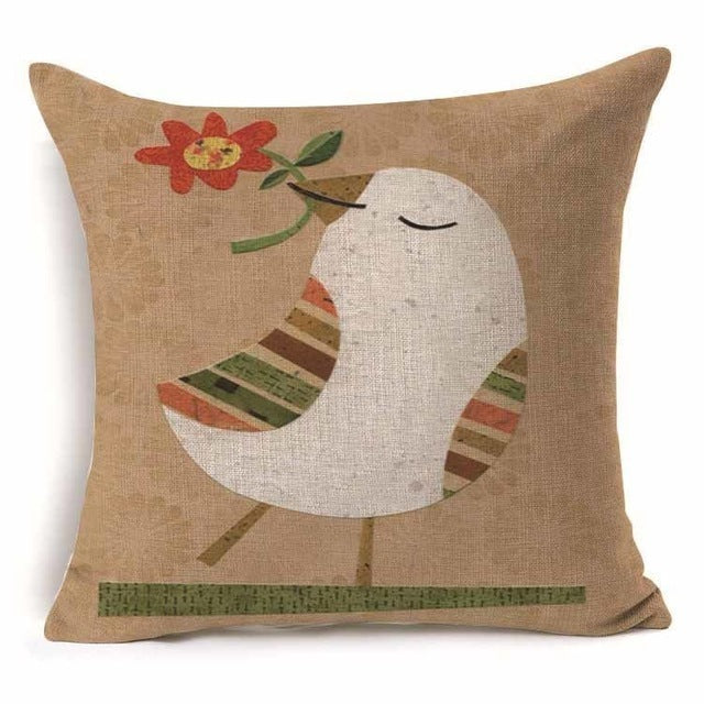 Cotton Branch with Pattern Pillow Cover