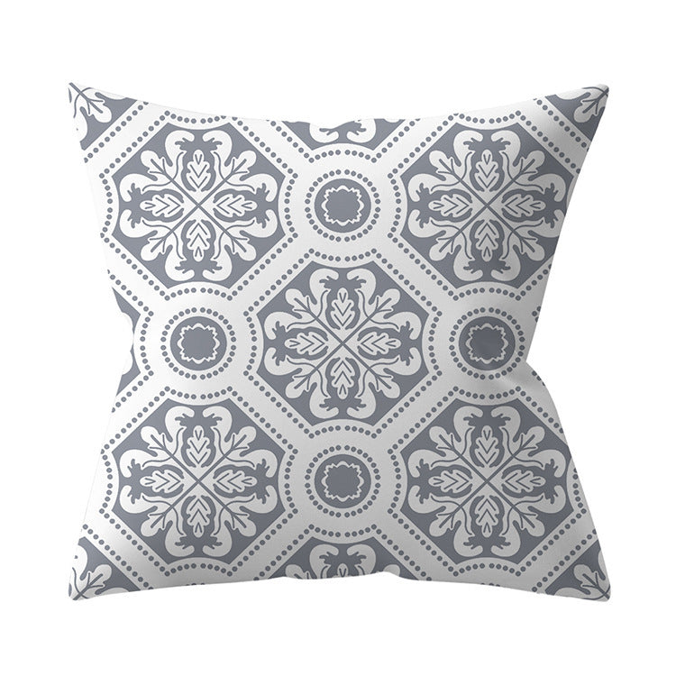 Gray Geometric Pillow Cover