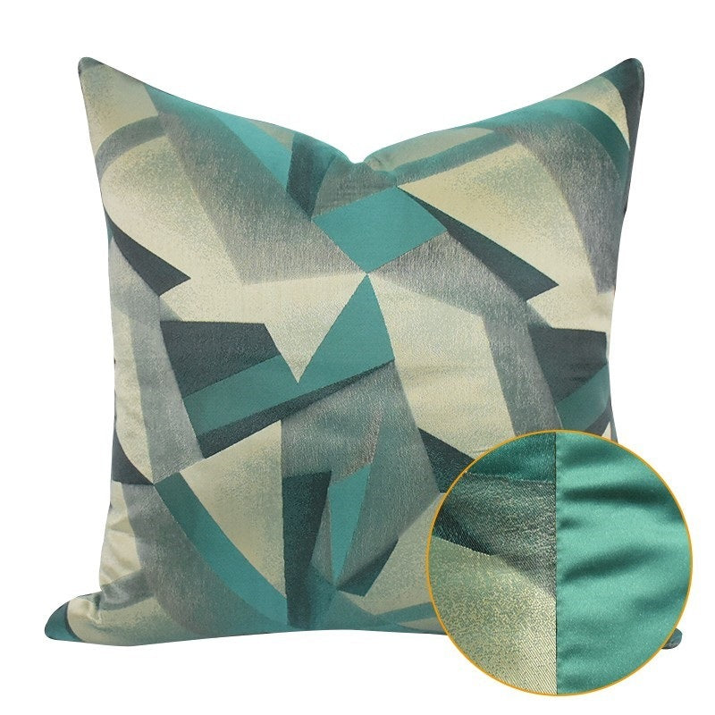 Yellow and Green Geometric Pillow Cover