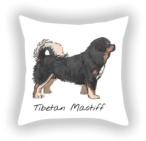 Doggies!  Printed Pillow Cover Short Plush - Cotton and Linen