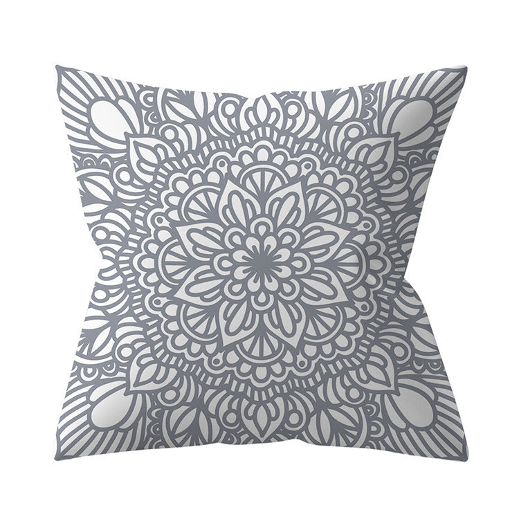 Gray Geometric Pillow Cover