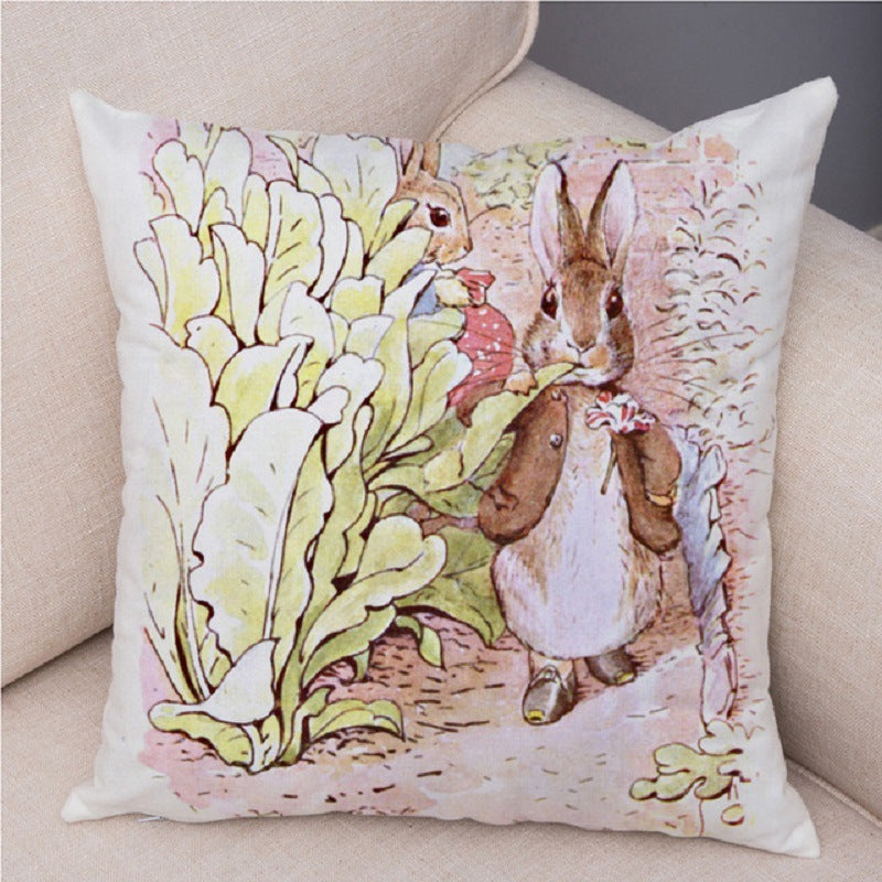 Rabbit Peach Skin Fabric Pillow Cover