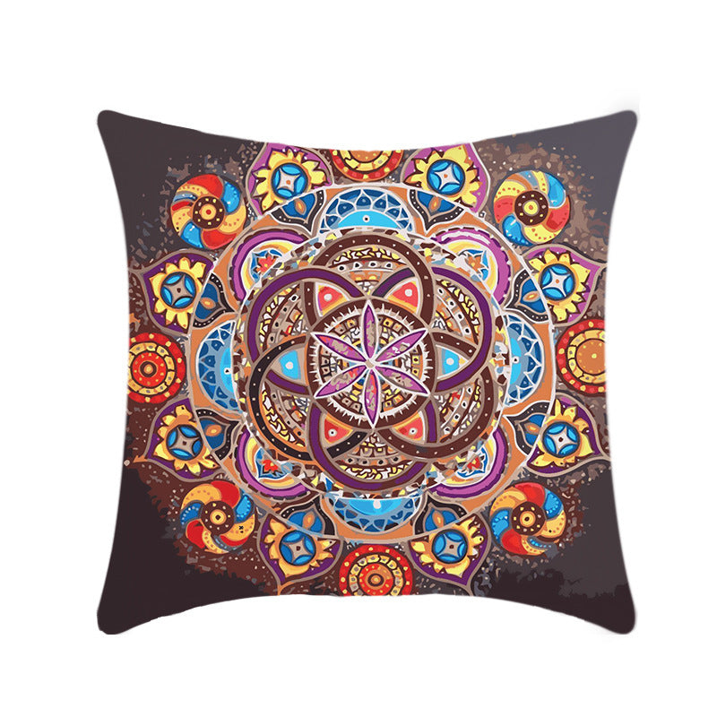 Retro Style Mandala Pillow Cover