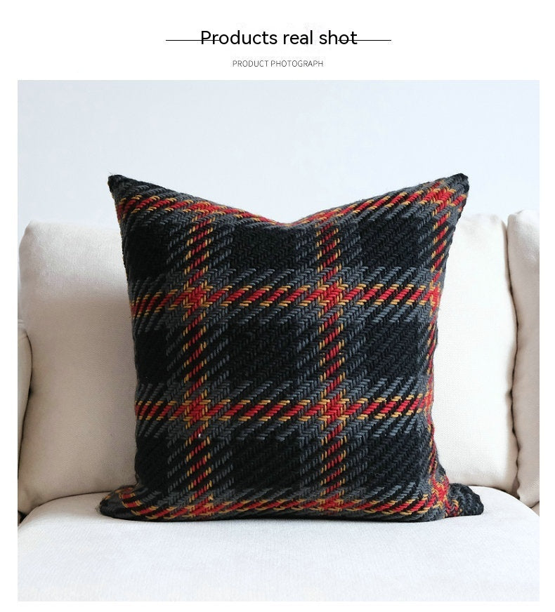 Plaid Wool Pillow Cover