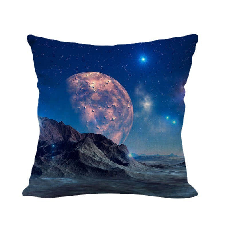 Interstellar Universe Scenery Linen Pillow Cover