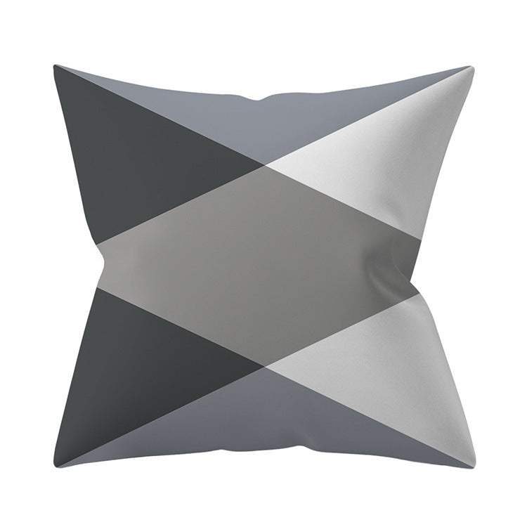 Gray Geometric Pillow Cover