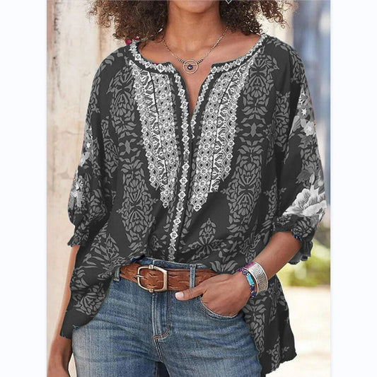 The Monaco Luxe Vintage Statement Blouse