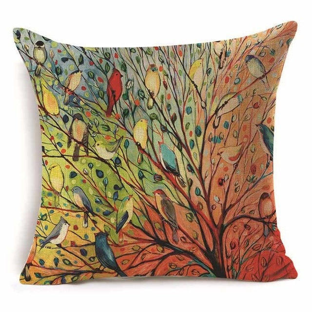 Cotton Branch with Pattern Pillow Cover