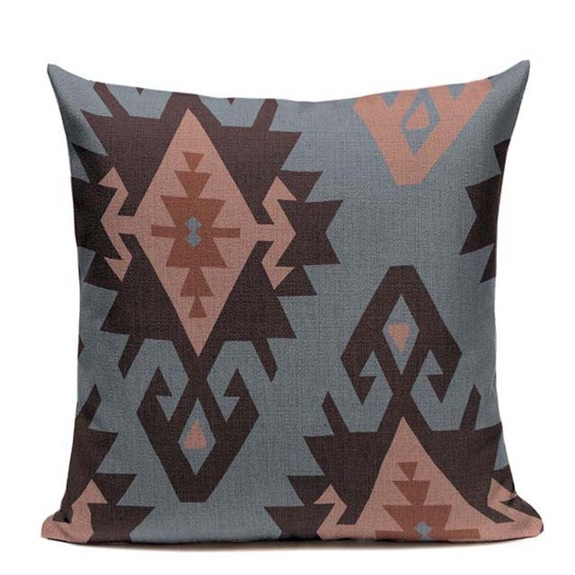 Shabby Chic Geometric Linen Pillowcase