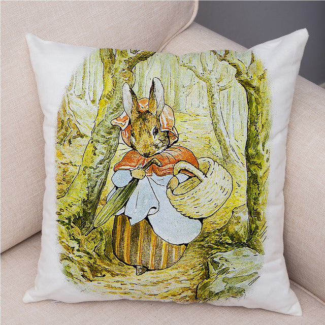 Rabbit Peach Skin Fabric Pillow Cover