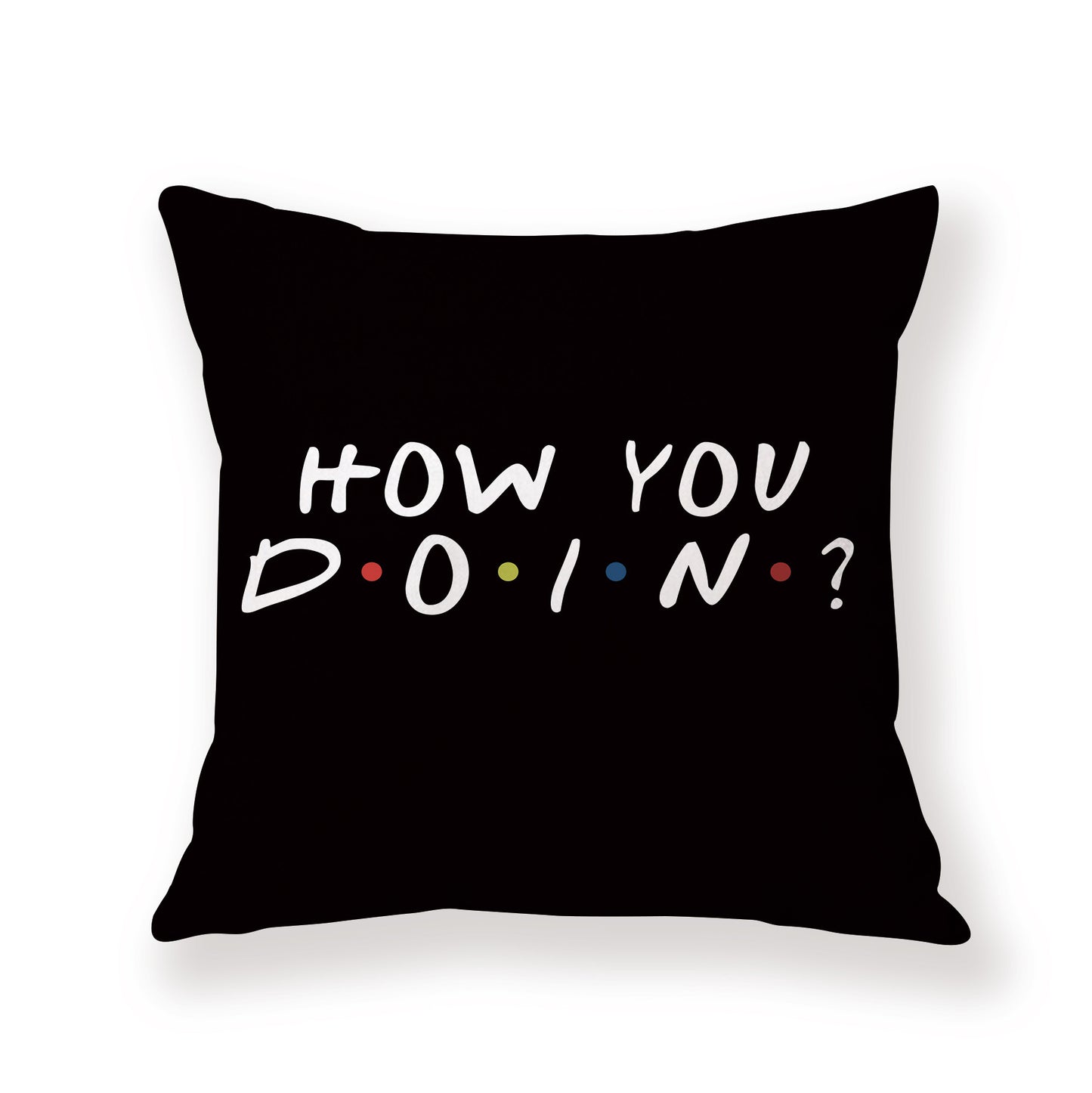 Black English Letter Pillow Cover Text