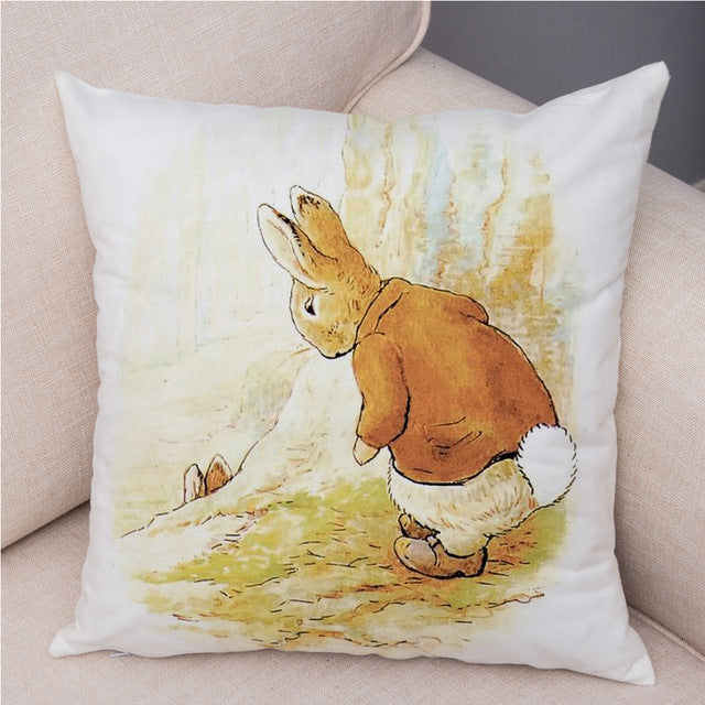 Rabbit Peach Skin Fabric Pillow Cover