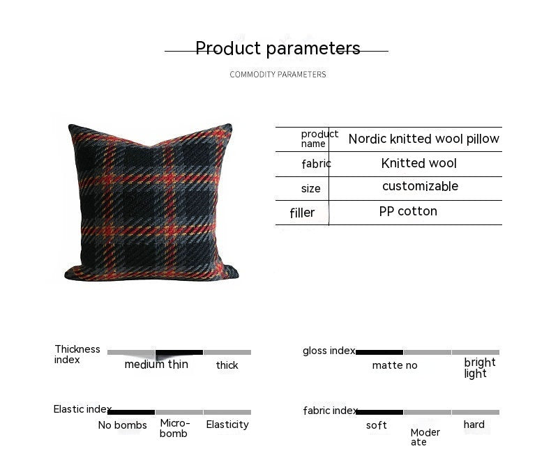 Plaid Wool Pillow Cover