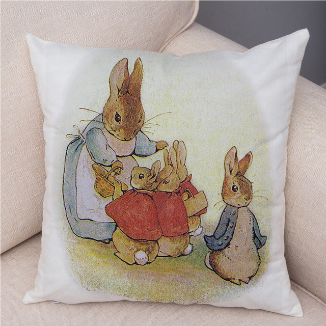 Rabbit Peach Skin Fabric Pillow Cover