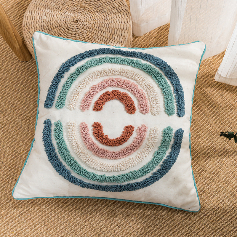 Simple Loop Pile Round Pillow Cover