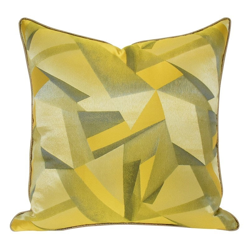 Yellow and Green Geometric Pillow Cover