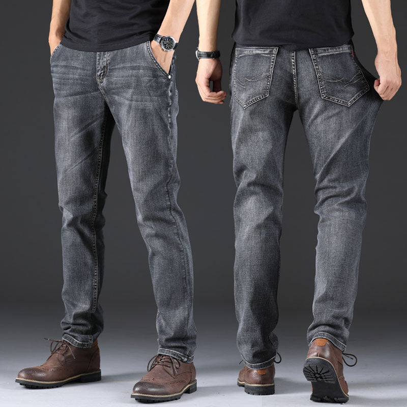 Smoky Gray Jeans Men's Loose Straight