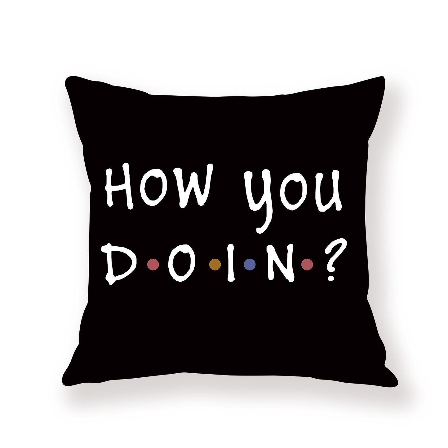 Black English Letter Pillow Cover Text