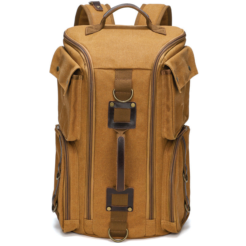 Men's Outdoor Leisure Waterproof Large Capacity Canvas Backpack