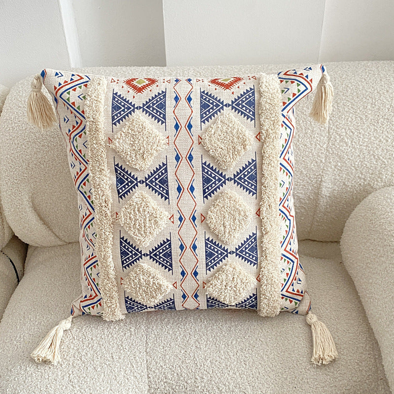 Knitted Fringe Pillow Cover