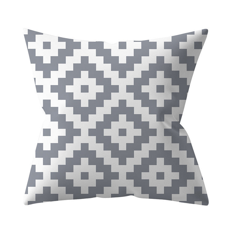 Gray Geometric Pillow Cover