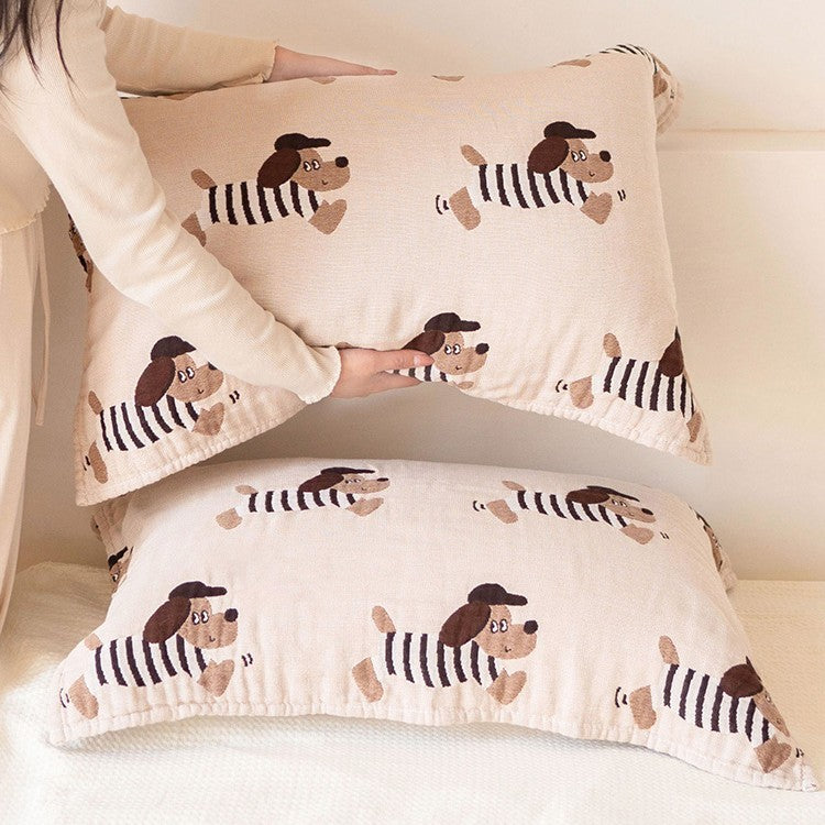 Zebra Dachshund Gauze Pillow Cover - One-pair per Package