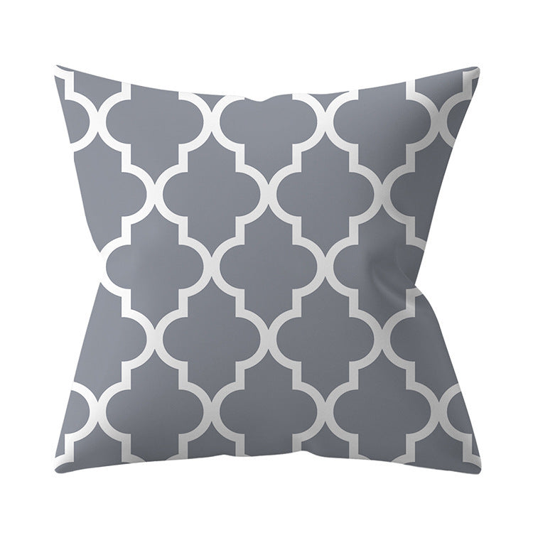 Gray Geometric Pillow Cover