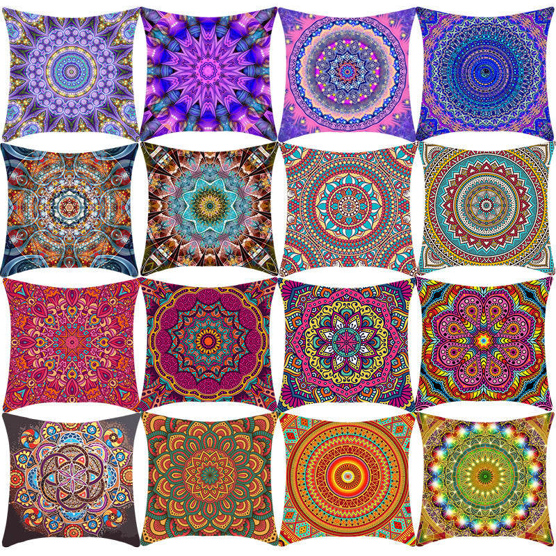 Retro Style Mandala Pillow Cover