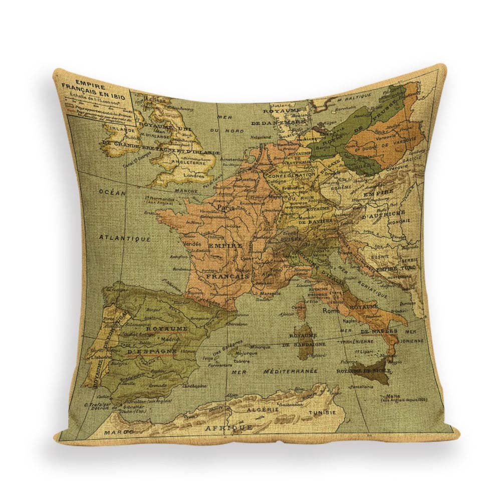 Retro Toss Pillowcase - World Map