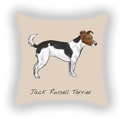 Doggies!  Printed Pillow Cover Short Plush - Cotton and Linen