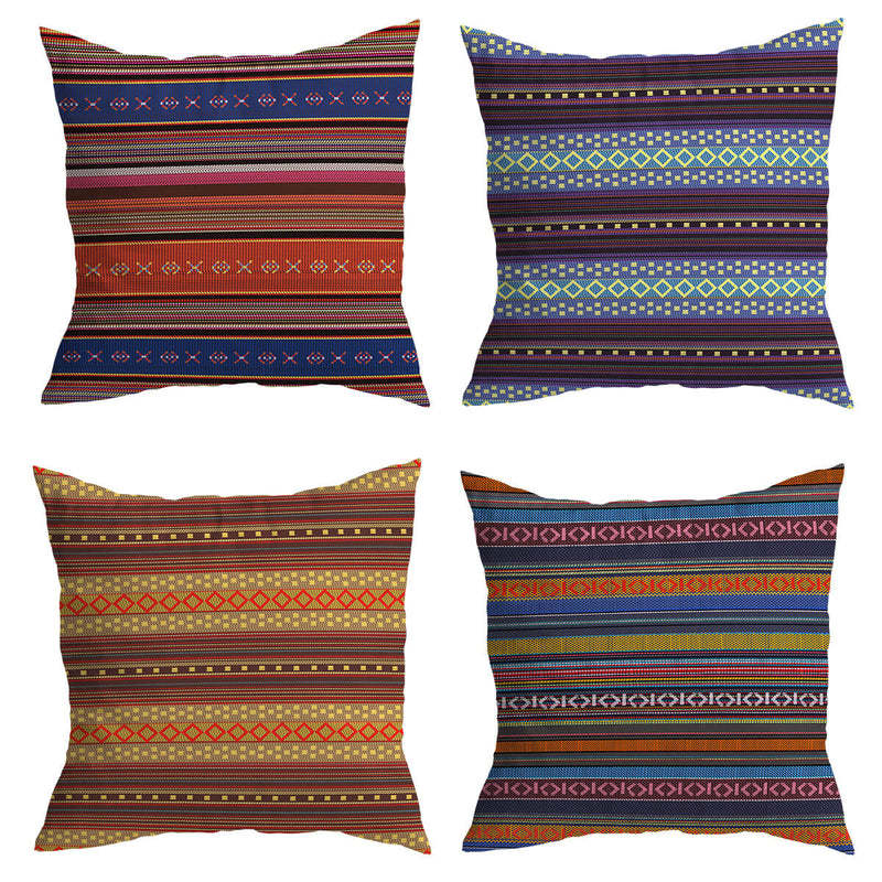 Retro Bohemian Wind Striped Pillow Cover