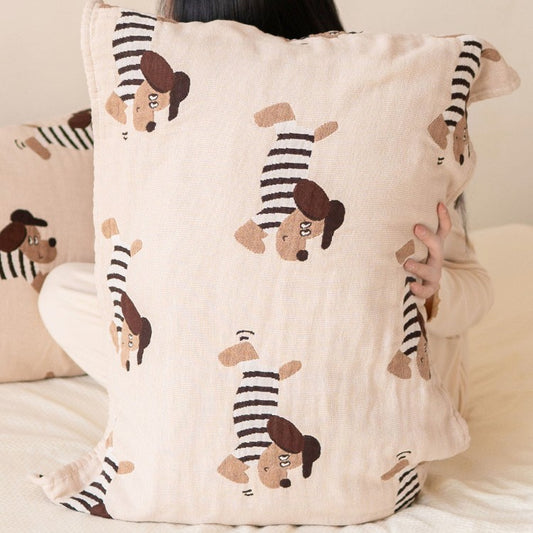 Zebra Dachshund Gauze Pillow Cover - One-pair per Package