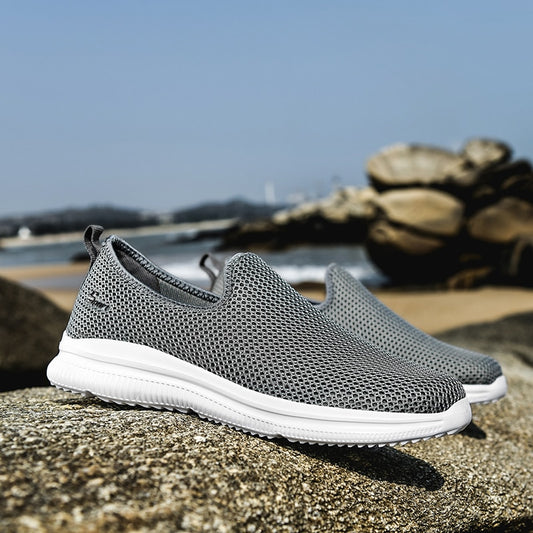 Unisex Men and Women Casual Shoes Summer Breathable Lightweight Sneakers Soft Soled Slip-On Loafers