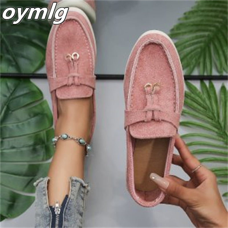 2023 Autumn New Lefu Shoes Women's Soft Leather Retro Lazy Man Step on Thick Sole Flat Bottom Comfortable Single Shoe